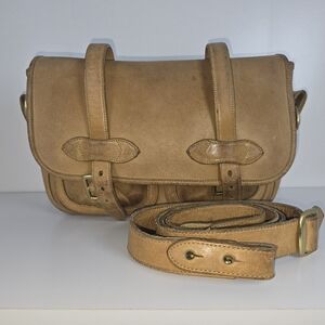 Dooney & Bourke vtg genuine leather purse satchel messenger bag camel tan beige